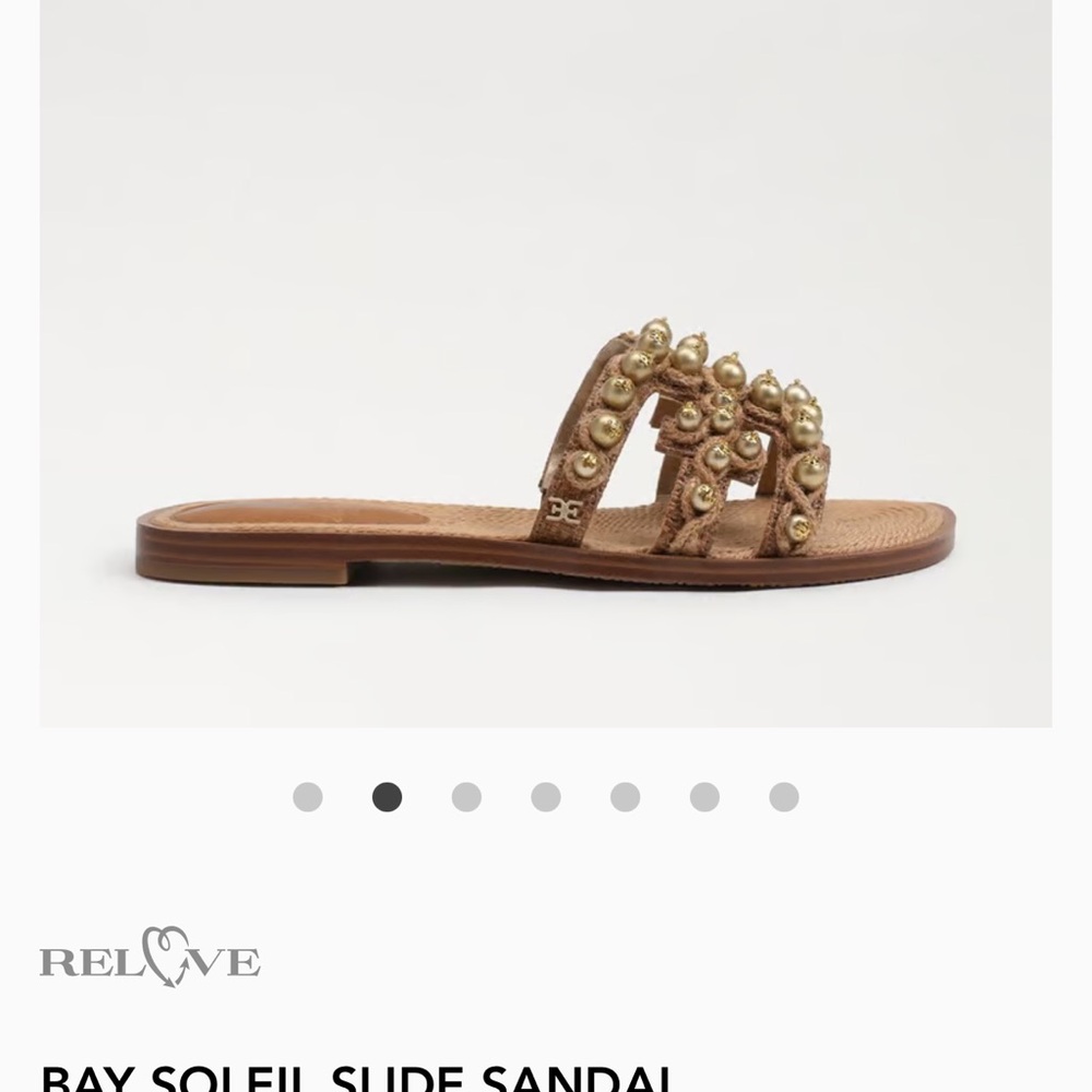 Sam Edelman Brown Pearl-Embellished Slide Mules - Picture 8 of 10